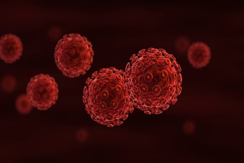Imagem do vírus HIV a partir de uma concepção gráfica