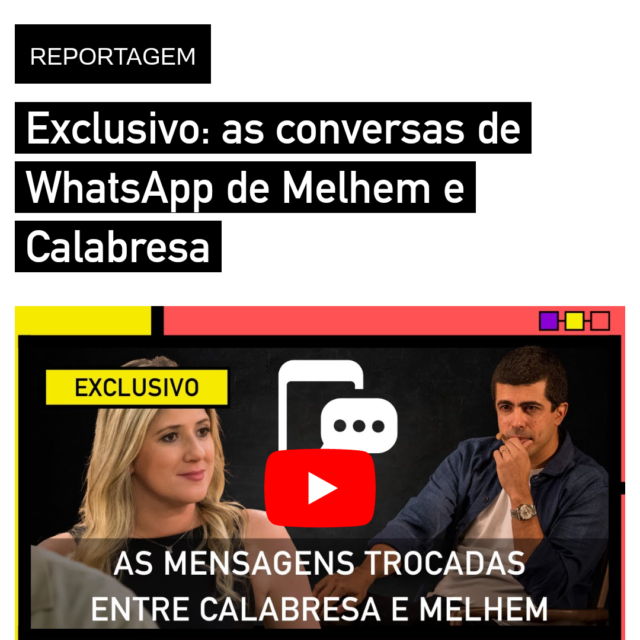 Imagem da matéria que publiquei no UOL em 6 de junho passado, com mensagens trocadas entre Calabresa e Melhem