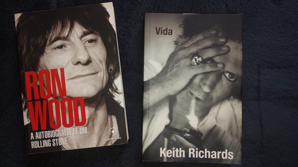 Autobiografia de um Rolling Stone, de Ron Wood; e Vida, de Keith Richards